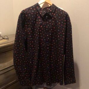 Mens Luxury Guess Long Sleeve Button Up Shirt Size XXL Black Casual or Dressy